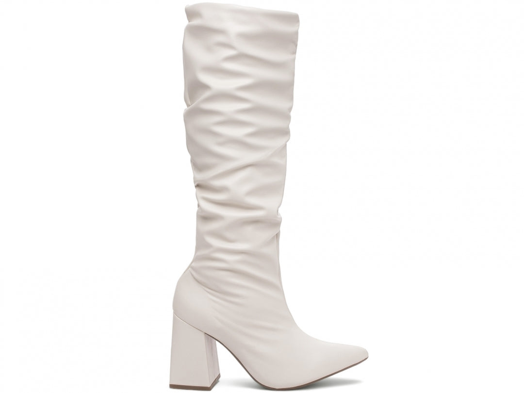 Bota Franzida Feminina Branca