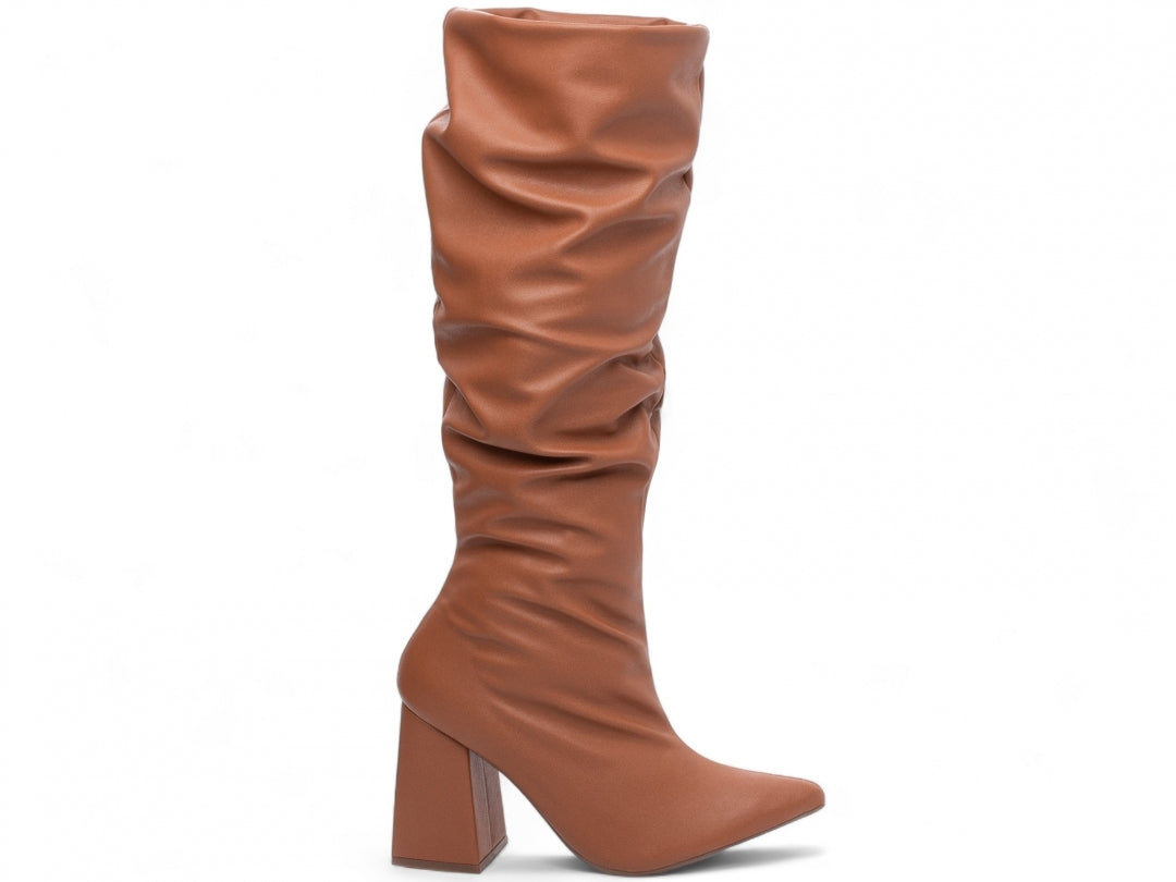 Bota Franzida Feminina Caramelo